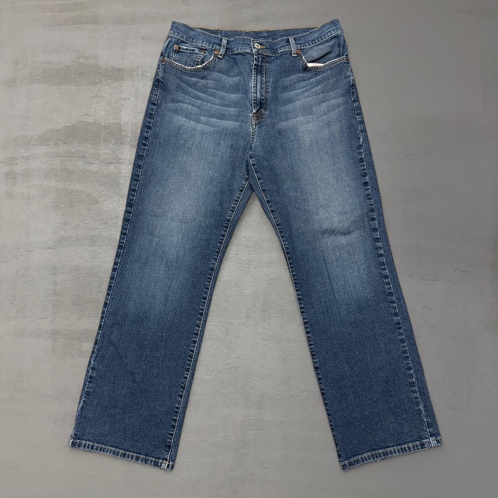 Lucky Brand Mens Bootut Jeans Size 34 x 29 Relaxed Fit Blue Denim Pants